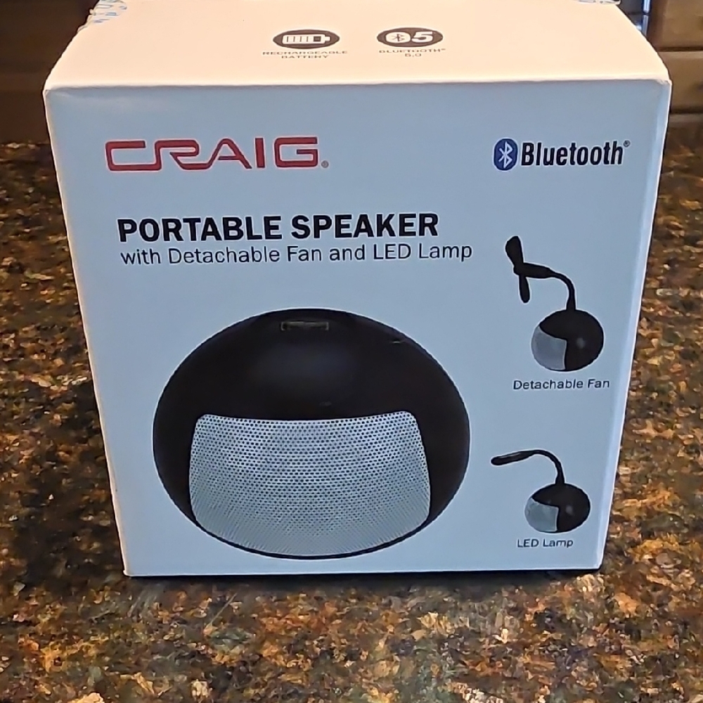 Craig Black and Silver Bluetooth Portable Speaker